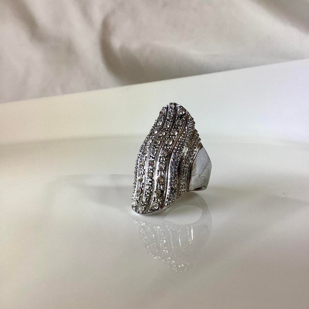 Huge silver toned crystal